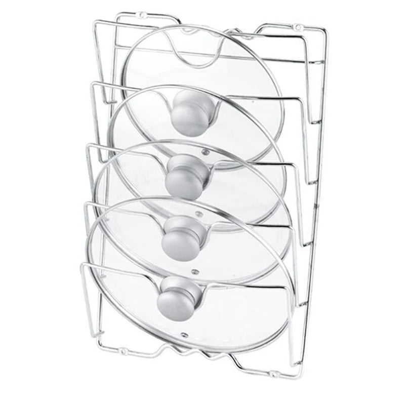 Stainless Steel Pot Lid Rack Kitchen Organizer Premium Dish Rack Holder for Efficient Kitchen Storage