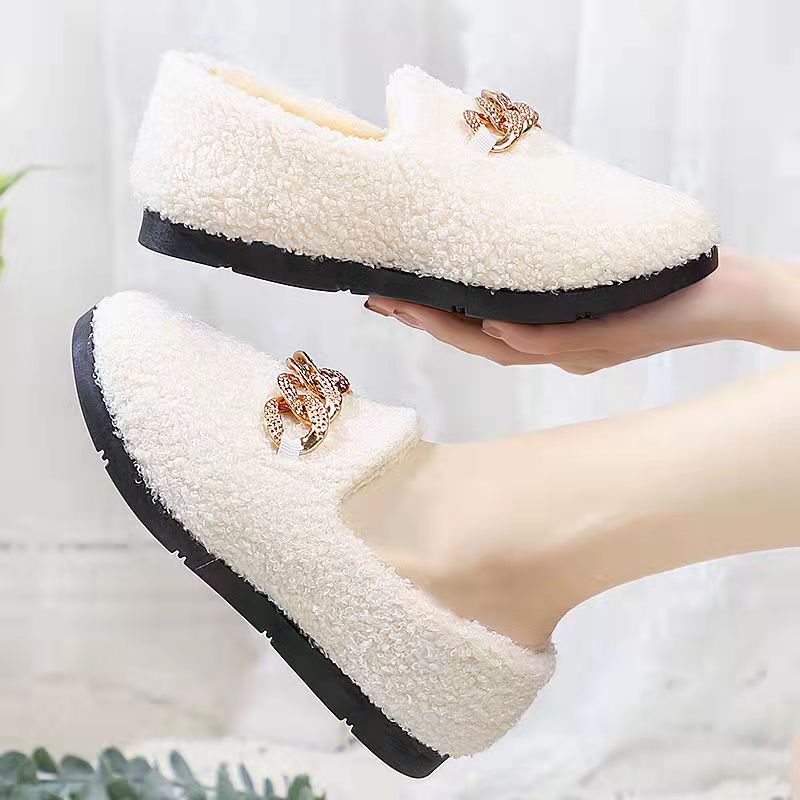 Womens Slippers Warm Plush Lining Slip On Moccassins 2023