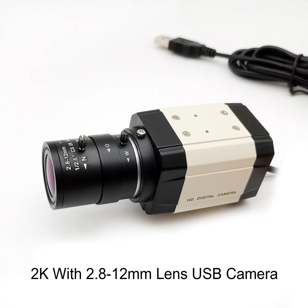 2K Full HD Webcam with Microphone and 3MP Varifocal Lens for YouTube Streaming and Video Calling