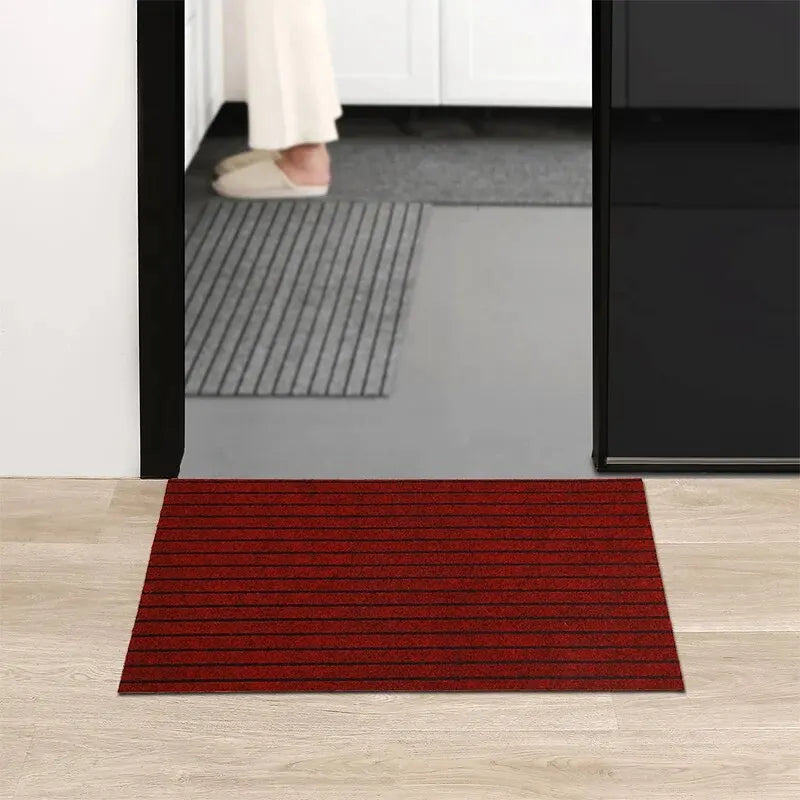 Alfombrilla cuadrada minimalista moderna: duradera, resistente a las manchas y la decoloración, base de goma antideslizante, lavable a máquina para interior y exterior