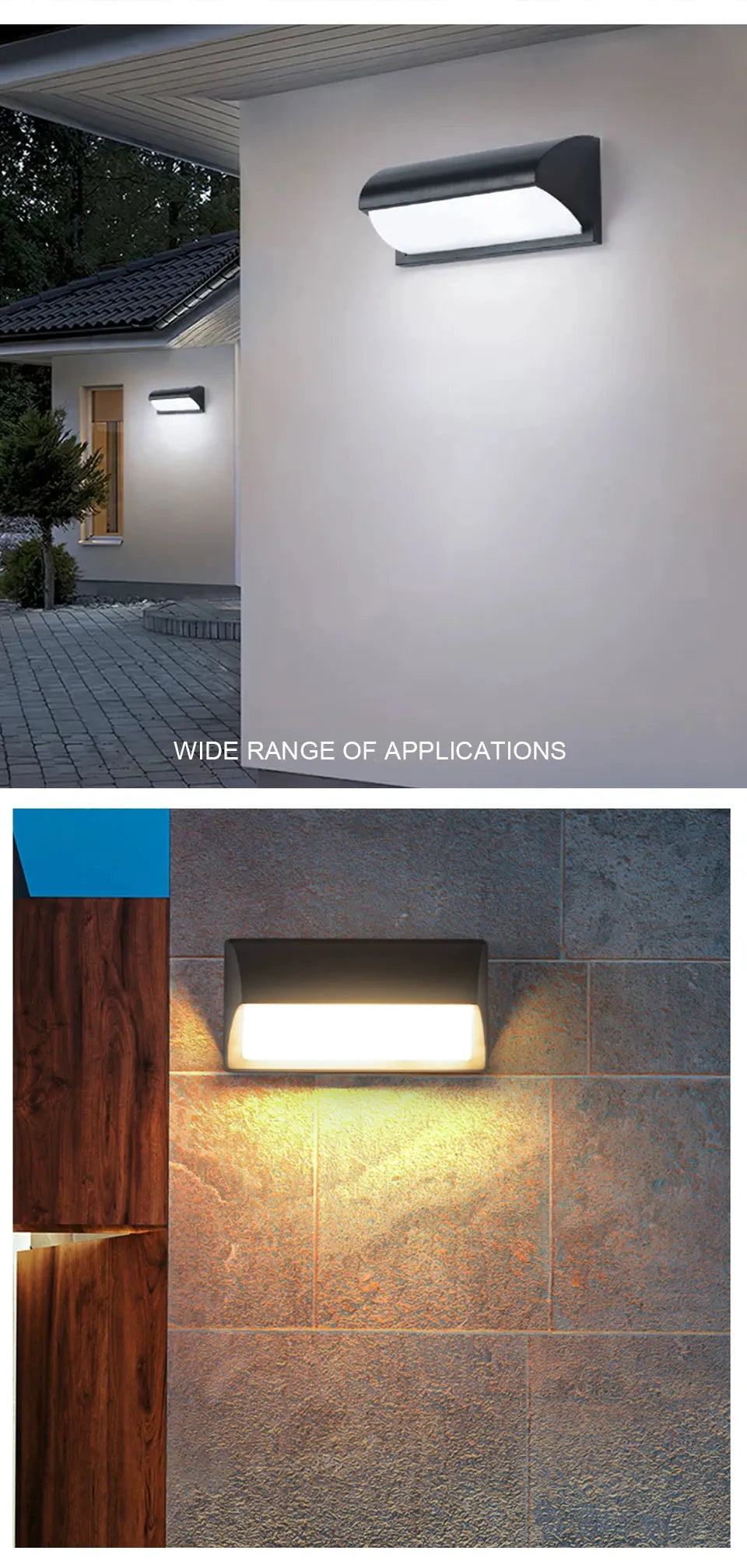 LED Outdoor Wall Light with PIR Motion Sensor Waterproof Modern Design for Balcony Porch and Garden