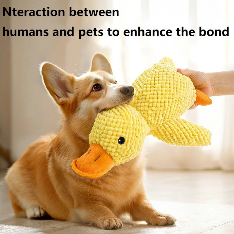 Dog Toy Plush Companion Bite Resistant Teeth Grinding Sound Relief Duck Sound Toy Interactive Pet Toys GWJ15