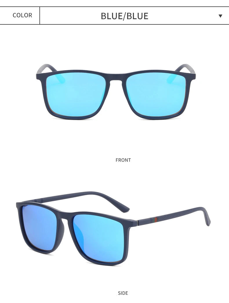 New Classic Fashion Polarization Sunglasses Men's And Women's Square Large Frame UV Protection Fishing Driving Glasses