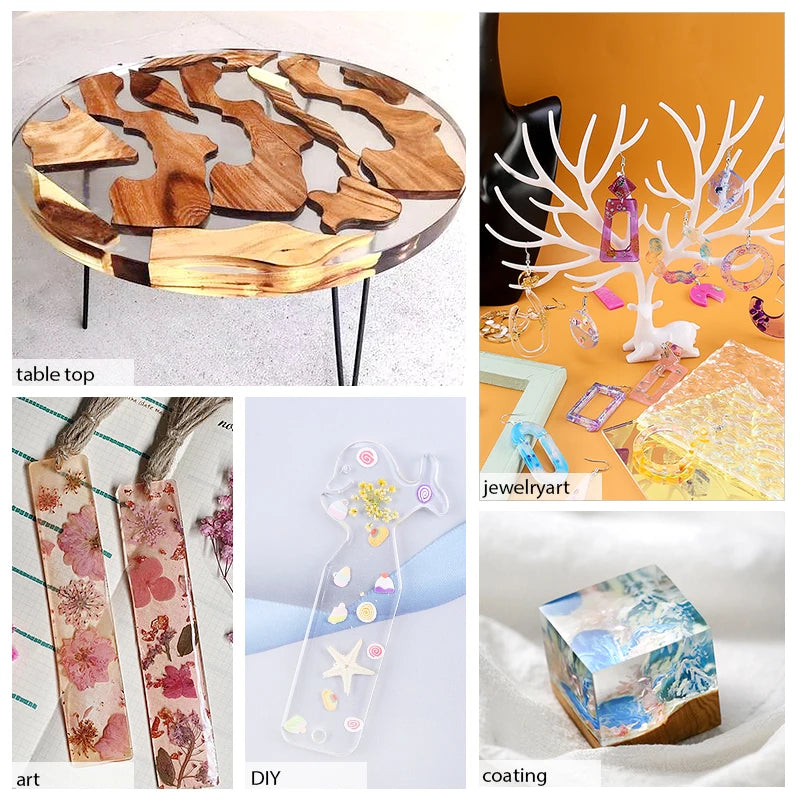 1:1 Ratio Crystal Clear Epoxy Resin Kit Anti-Yellowing Formula for DIY Jewelry and Resin Art