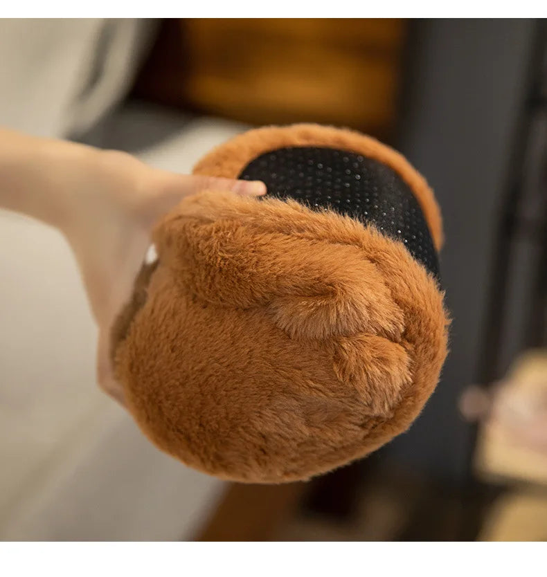 Cute Capybara Plush Slippers Soft Warm Indoor Shoes