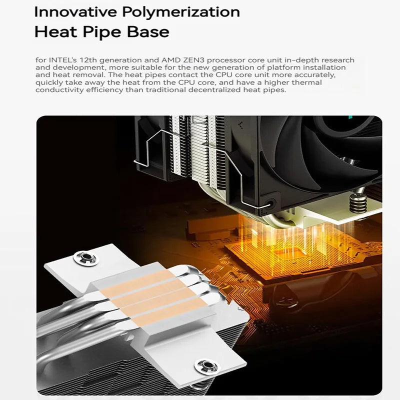 DEEPCOOL AG400 CPU Air-Cooling Radiator 4 Heat Pipes Dual Fan 2000RPM for Intel LGA1700 1200 115X AMD AM4