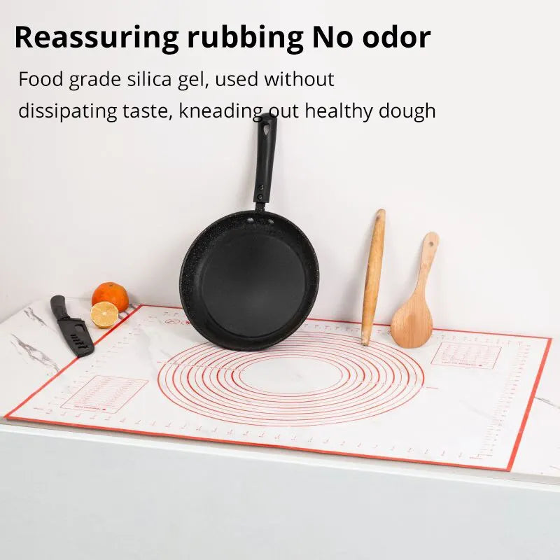 1Pc 40X50CM White And Red Silicone Kneading Dough Mat