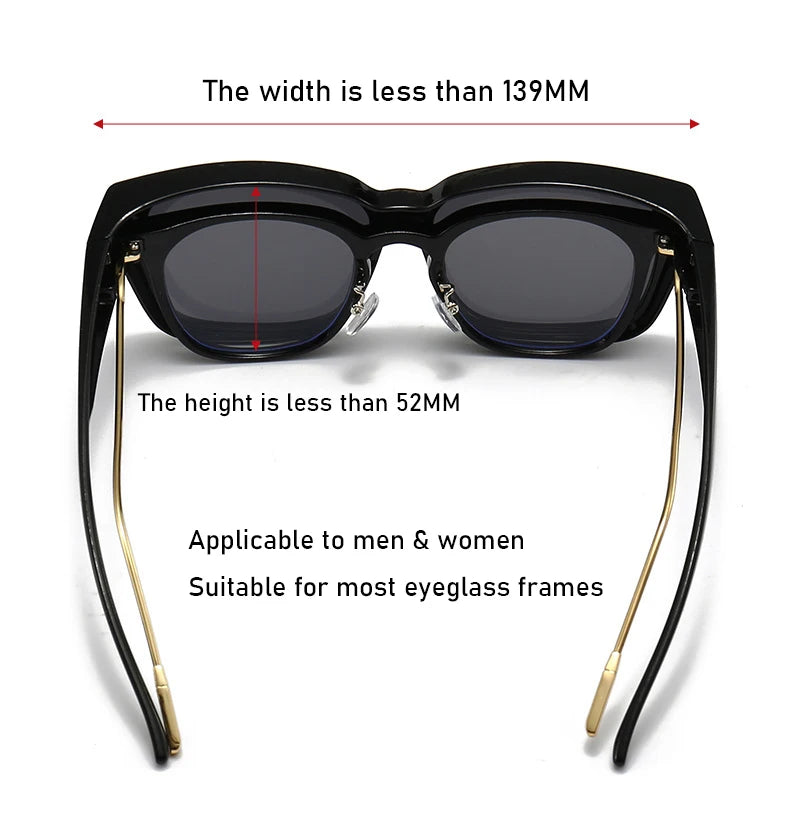 Men Women Polarized Sunglasses Over Myopia Glasses Vintage Outdoor Goggles