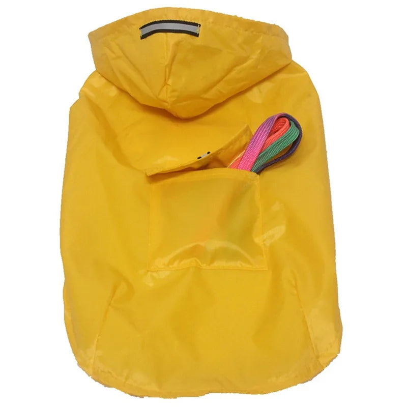 Dog Raincoat Waterproof Hoodie Jacket Rain Poncho Pet Rainwear Clothes with Reflective Stripe for All Sizes Big Puppies