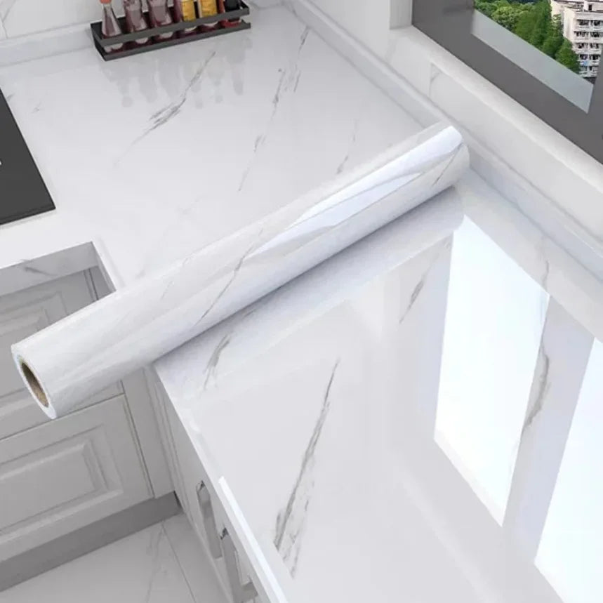 Modern Waterproof Marble Wallpaper Self Adhesive Foil Stickers for Kitchen Decor