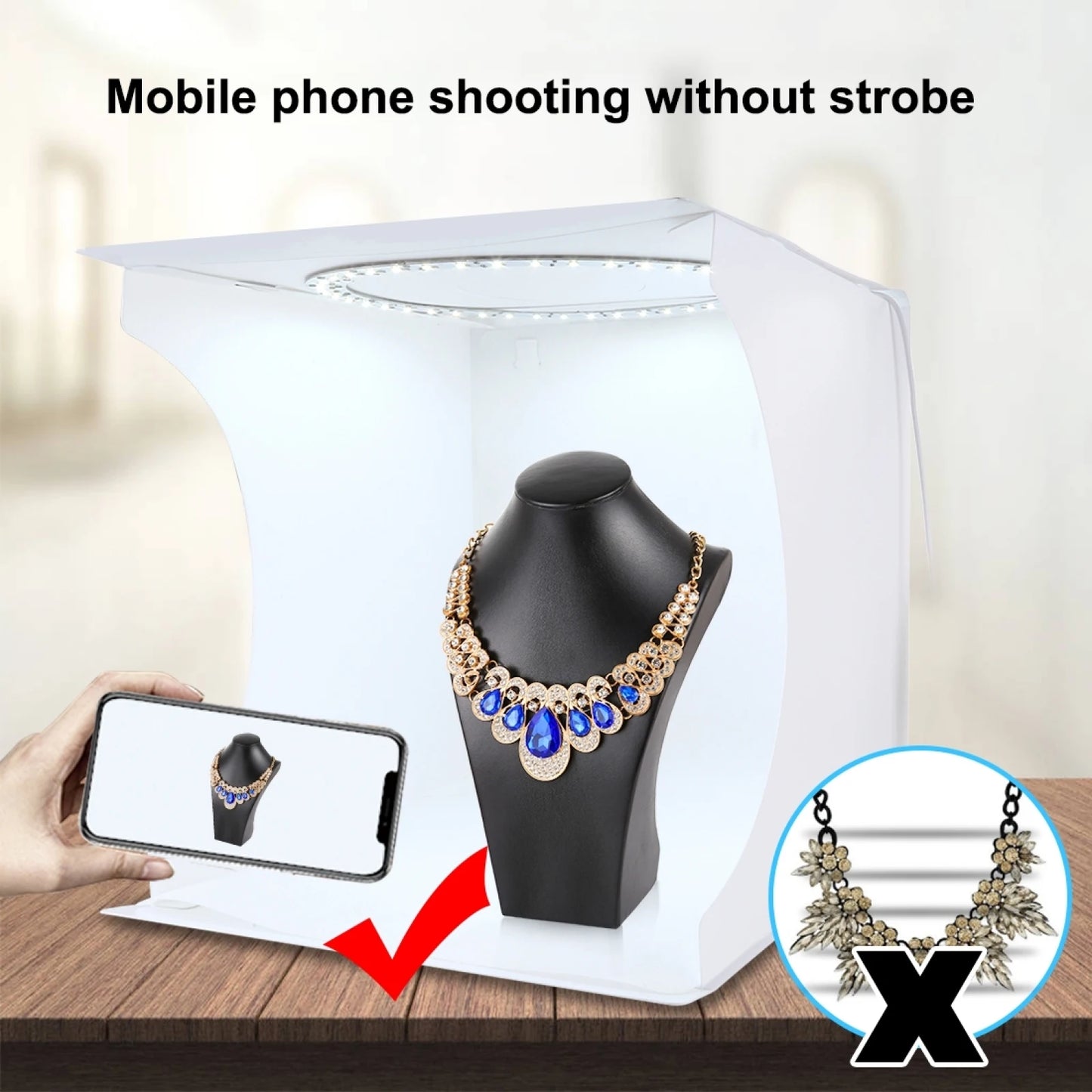 PULUZ 30cm Portable Ring Light Studio Tent Kit with 6 Backdrops