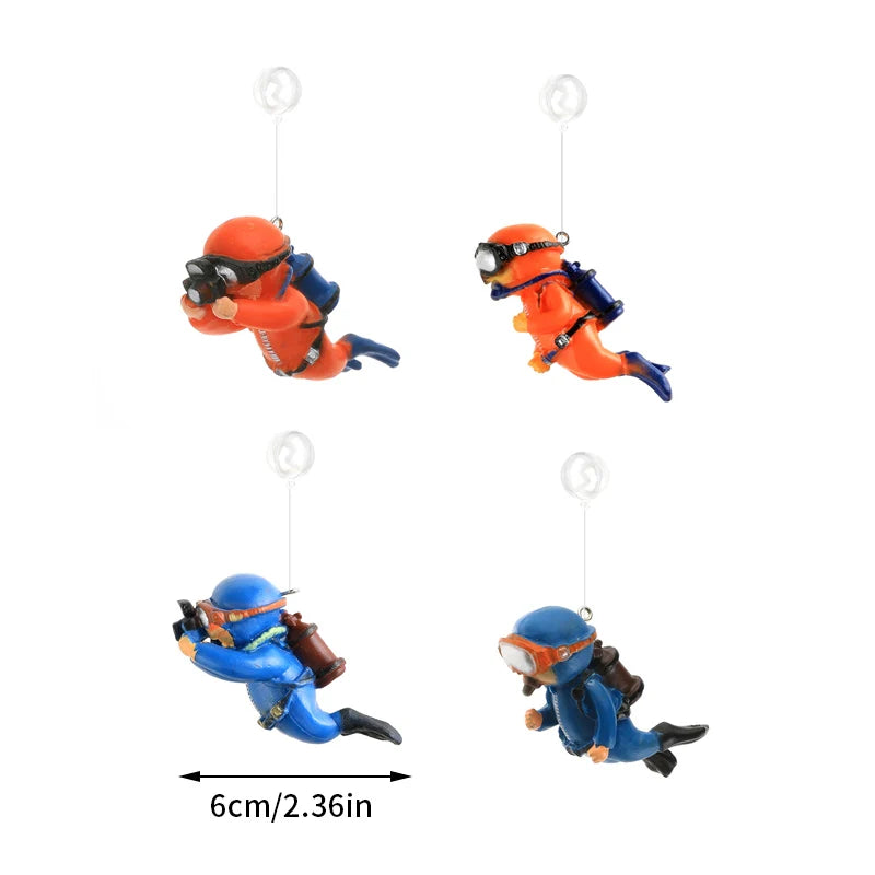 Floating Diver Aquarium Ornament - Realistic Submarine Diver Decoration for Fish Tank, Adds Fun & Style to Your Aquatic Setup
