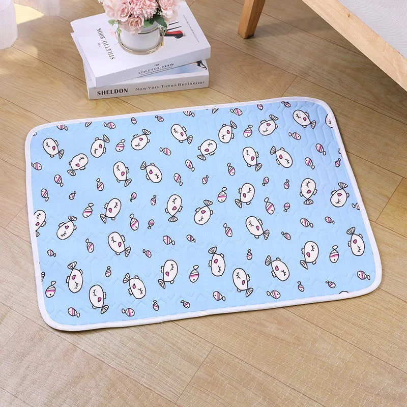 Pet Summer Cooling Latex Pad Cute Cartoon Pattern Cat Dog Sleeping Mat Kennel Ice Silk Cool Mats Floor Sofa Blanket Pet Supplies
