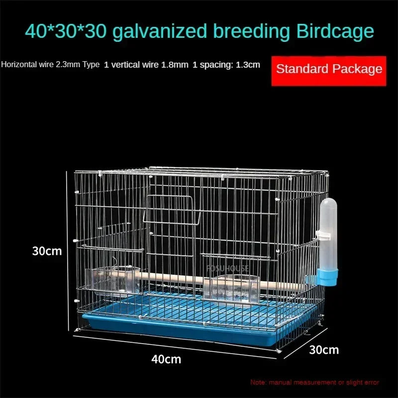 Garden Outdoor Portable Cage Thick Iron Birdcage Large Electroplating Starling Breeding Cage Budgie Bird Cage Bird Accessories W