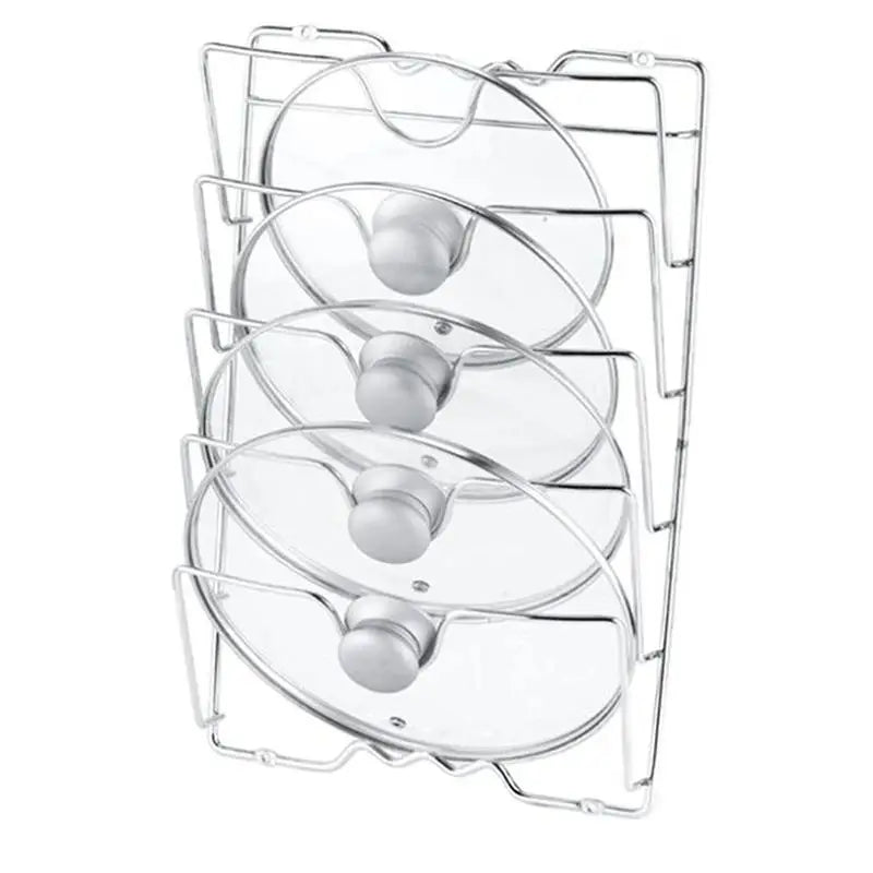 Stainless Steel Pot Lid Rack Kitchen Organizer Premium Dish Rack Holder for Efficient Kitchen Storage