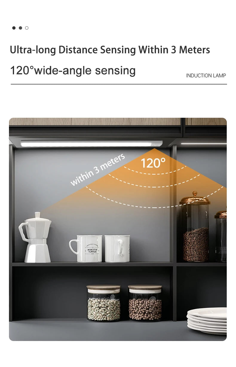 Motion Sensor Light Wireless LED Night Light USB Rechargeable Night Lamp for Cabinet and Kitchen Use