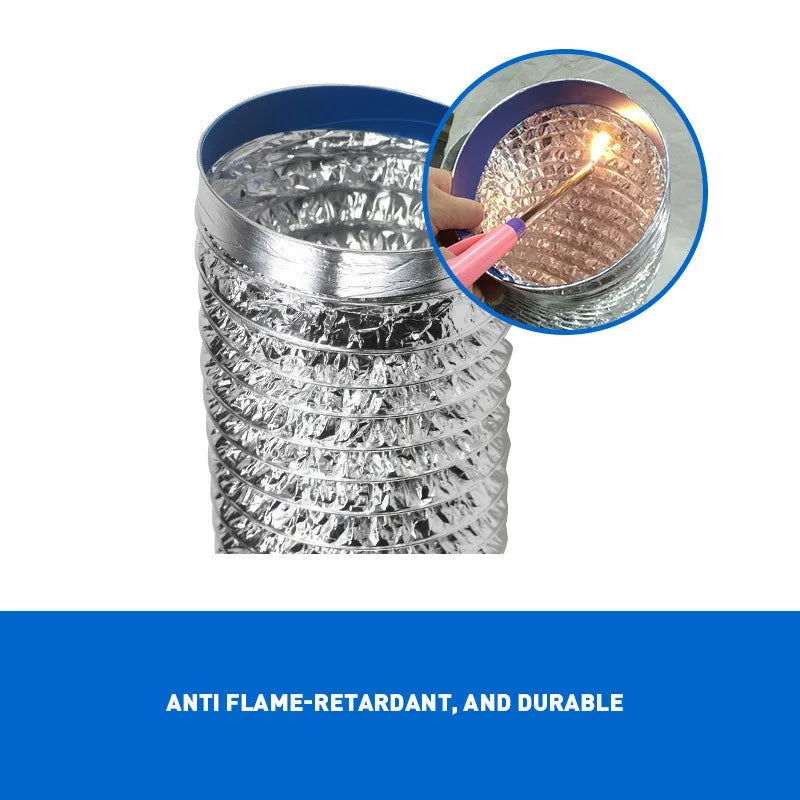 Tubo de ventilación de aluminio encriptado de 80/100/120/150/200 mm Tubo de humo escalable Salida de cocina Manguera de ventilador de escape de baño