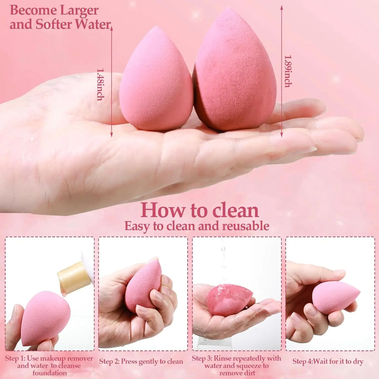 15pcs Makeup Sponge Set With Storage Jar For Flawless Application