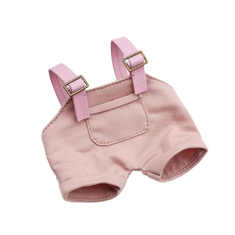 17cm Mini Doll's Clothes Outfit Accessories For Labubu V1 V2 Striped Overalls Hats Glasses Shoes Gift Set