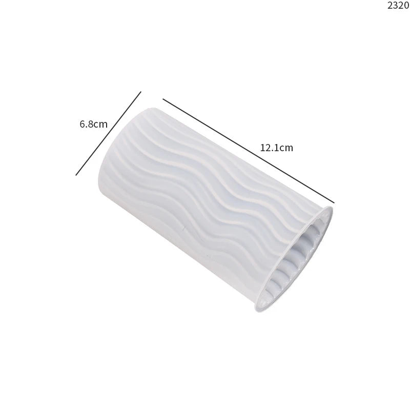 Classical Striped Roman Cylindrical Silicone Candle Mold for DIY Handmade Candles