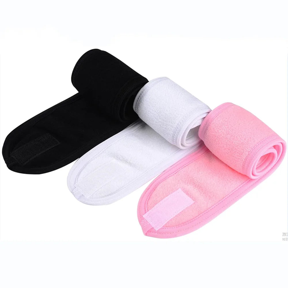 1pc Adjustable Head Band Hairband with Mask Brush for Makeup and Spa