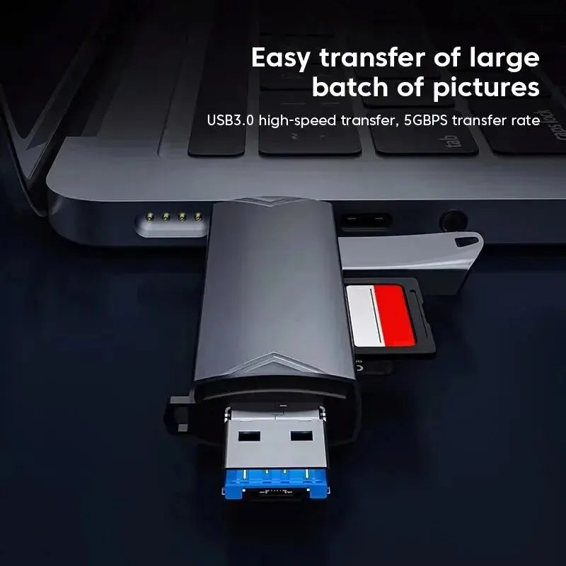 JASTER 6 In 1 Multifunction USB 3.0 Card Reader TYPE-C SD TF