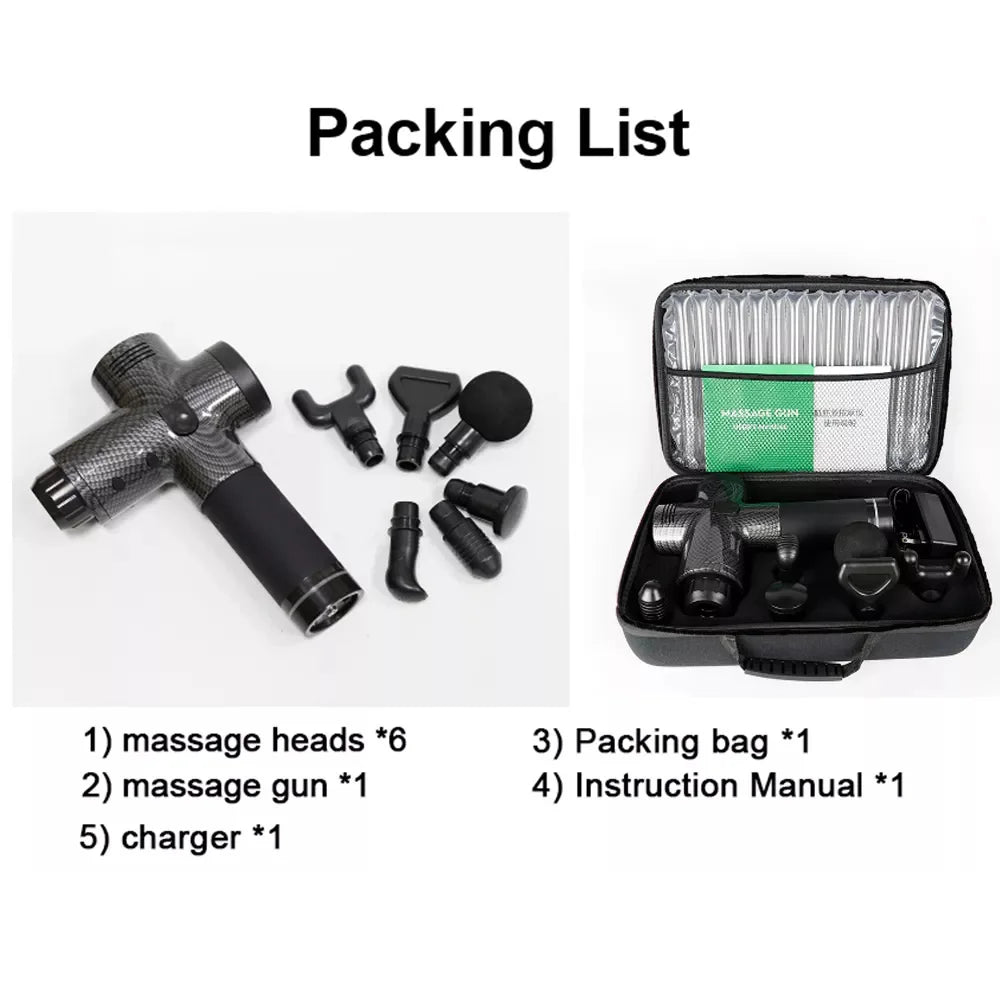 Fascial Massage Gun Electric Percussion Pistol Massager for Deep Tissue Pain Relief and Muscle Relaxation