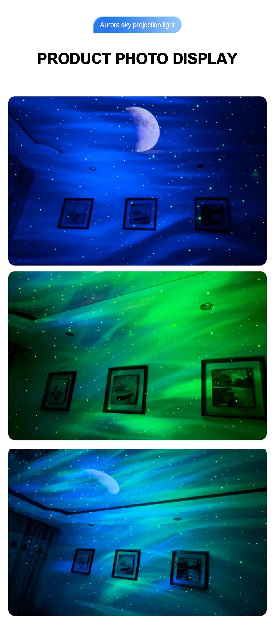 Aurora Borealis Starlight Projectors LED Galaxy Night Light Decor
