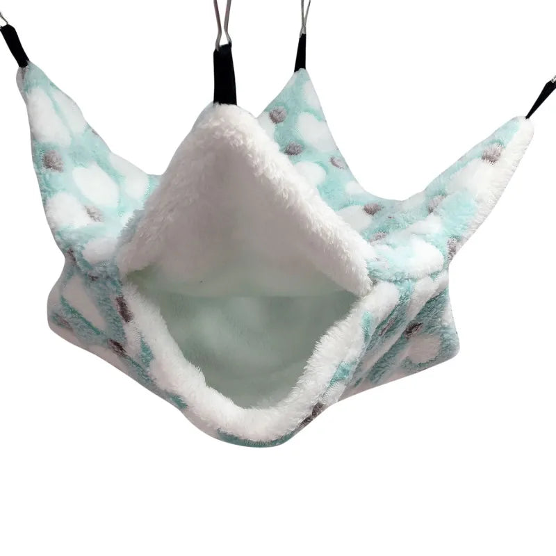 Hamster Hideout Cage Print Fleece Guinea Pig Sugar Glider Sleeping Bed Rodent Hammock Rat Little House Animals Supplies