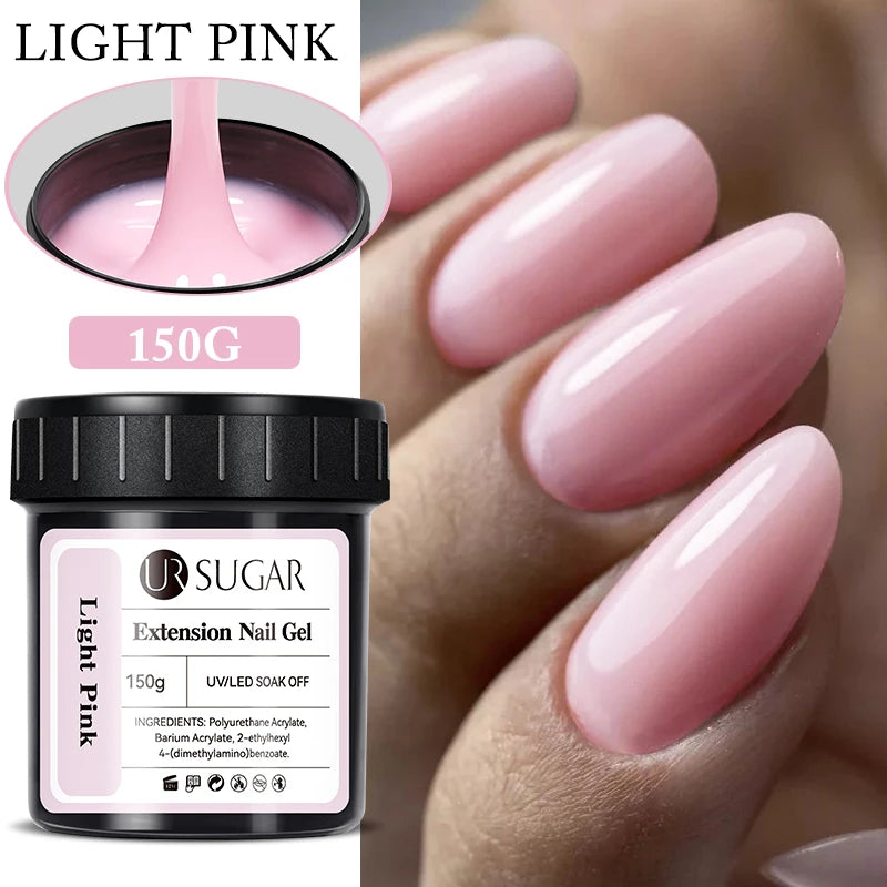 UR SUGAR 150g Transparent Nail Extension Gel for Acrylic French Nails Light Pink UV LED Semi Permanent Manicure