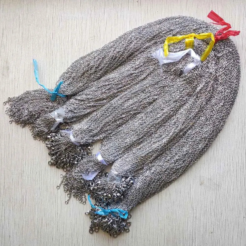 Stainless Steel Chain Necklaces 2mm 1.5mm 45cm 50cm 60cm with Lobster Clasp for Pendants Jewelry Making Bulk Pack of 100