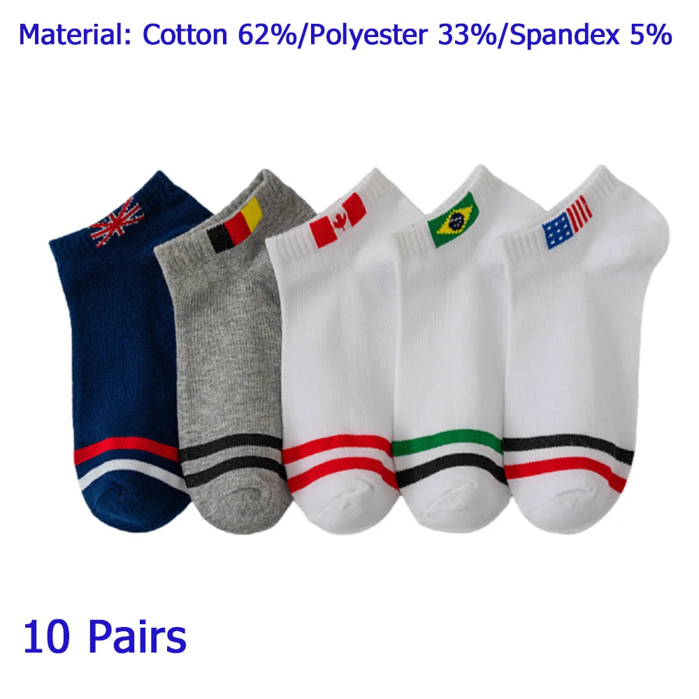 8 Pairs Women/Men Boat Socks Invisible Low Cut Non-slip Casual Breathable