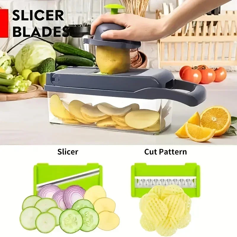 14 in 1 Multifunctional Vegetable Chopper Slicer Dicer Grater for Efficient Meal Prep