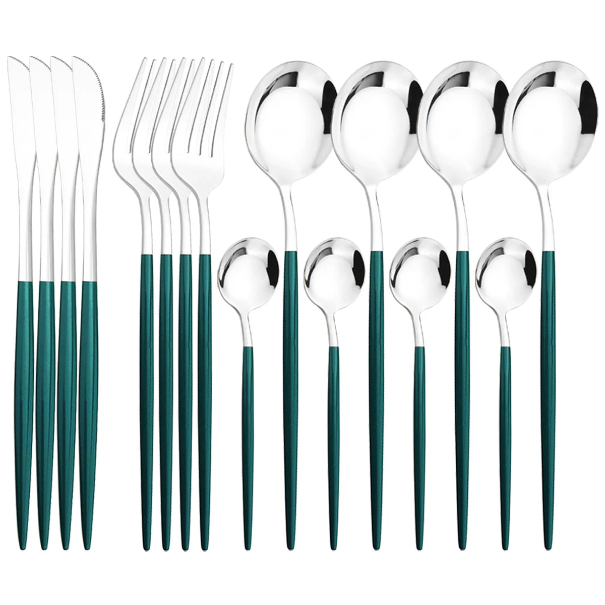 16 Piece Black and Gold Stainless Steel Cutlery Set Elegant Dinnerware Flatware for Home and Special Occasions