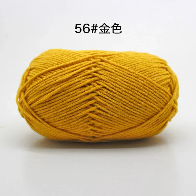 Likeecords 4-Strand Milk Cotton Yarn 60g Soft Baby Yarn for Knitting and Crochet