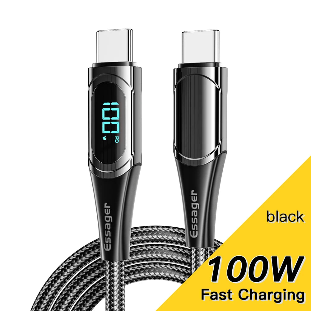 Essager USB To Type C Cable C To C 100W 5A Fast Charger 2M