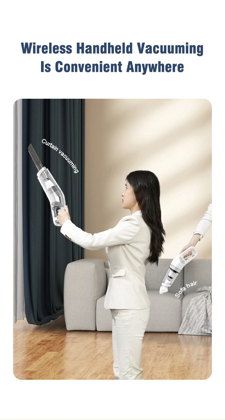 Aspiradora de mano para el hogar, recargable, portátil, para coche, hogar, doble propósito, inalámbrica, recogedora de polvo para pelo de mascotas, 10 000 PA