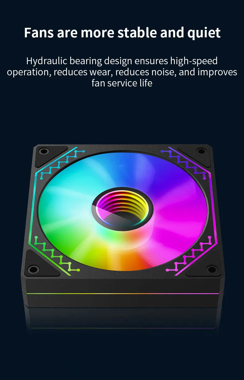 Ventilador para caja de PC TEUCER Prism12025 de 120 mm, 5 V, 3 pines, ARGB, efecto de luz de espejo cíclico, PWM, 800 a 2000 RPM, juego de 3 piezas