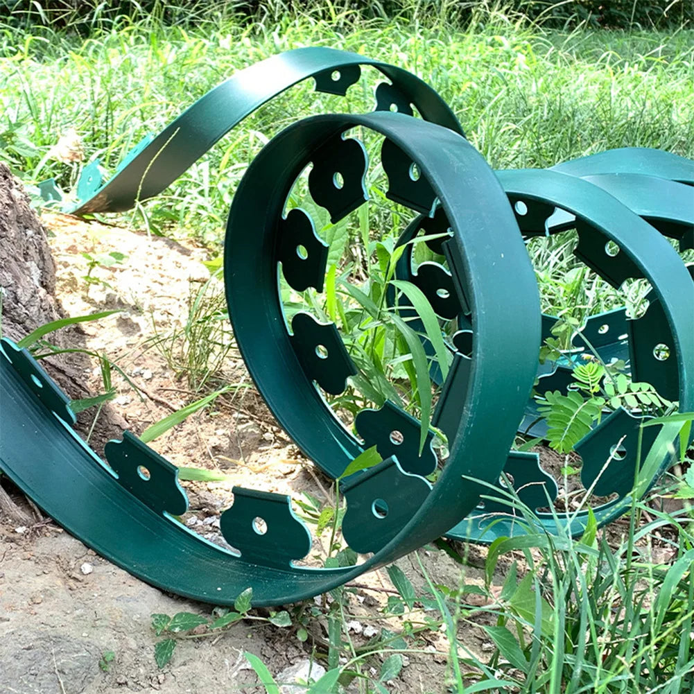 10M Plastic Garden Edging Border Kit with 30 Anchoring Spikes for Easy Installation and Durable Landscape Design