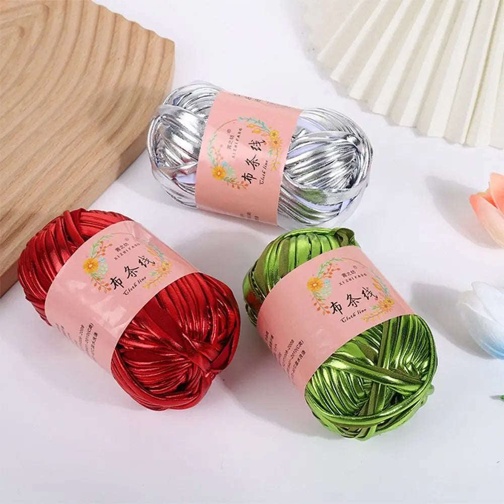 Imitation Leather Crochet Yarn For DIY Hand Knitting Magic Color