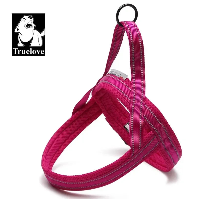 Truelove Soft Mesh Padded Nylon Dog Harness Vest 3M Reflective Security Dog Collar Easy Put on Pet Harness Pull-resistan TLH5811