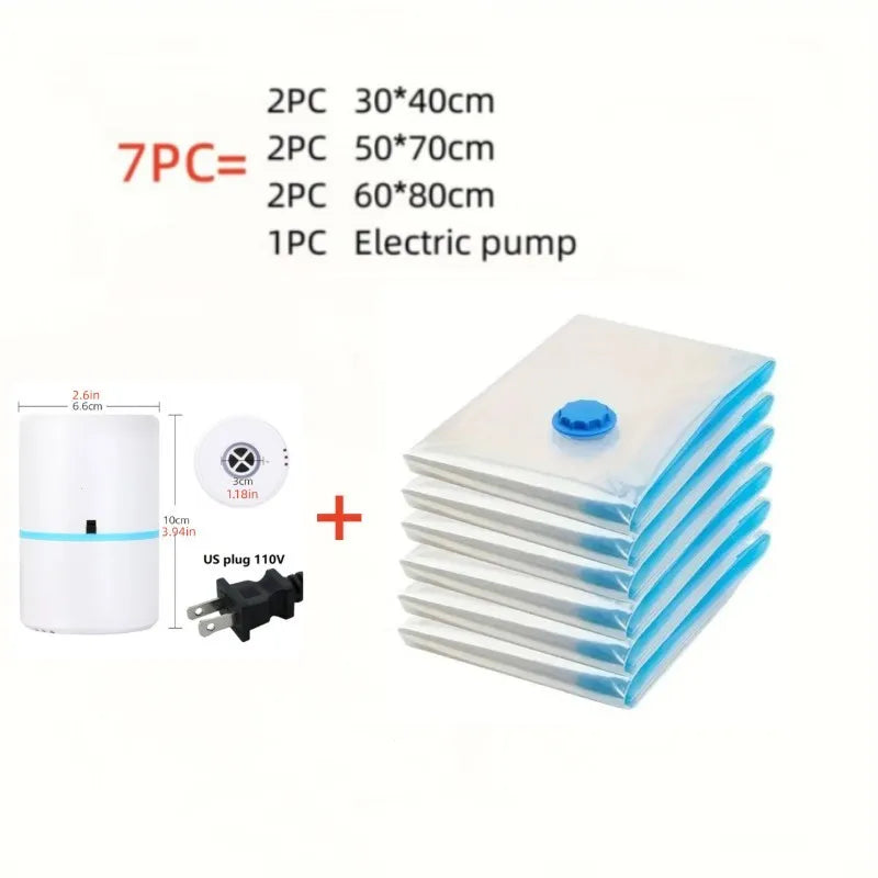 Mini Vacuum Sealer with Electric Pump for Space Saving Clothes and Food Storage Bags
