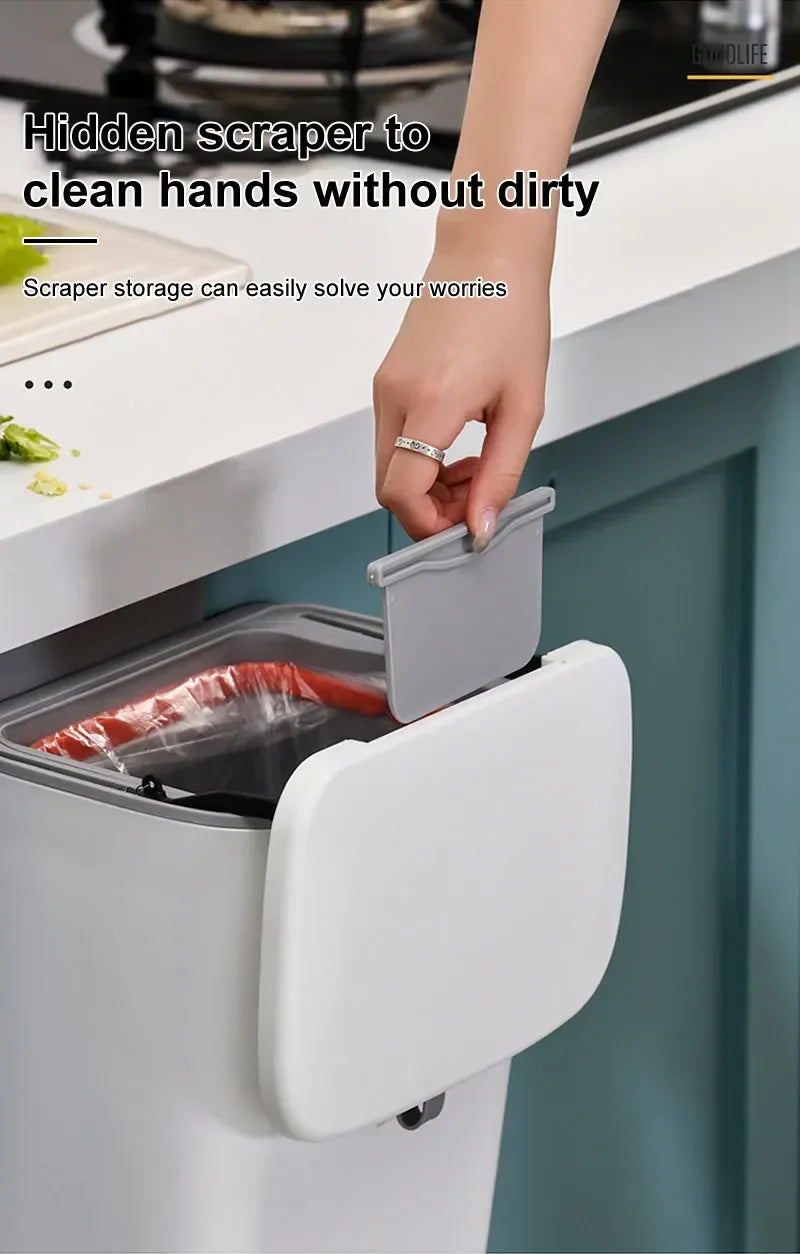 7L 9L Wall Mounted Trash Can with Lid for Kitchen and Bathroom Stylish Waste Bin Eco-Friendly Design