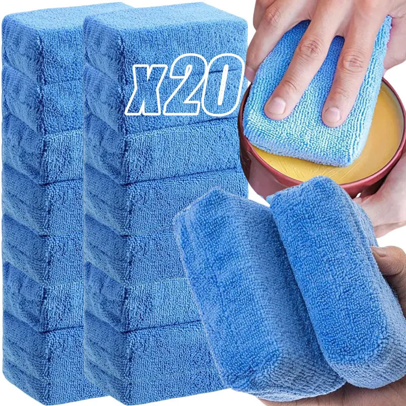 Car Wax Applicator Pads Set of 20 Microfiber Polishing Sponges Soft Foam for Auto Detailing and Paint Care