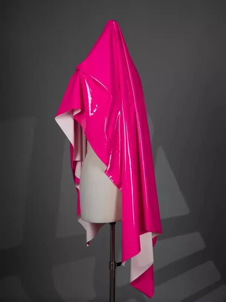 50x145cm Shiny Glossy Soft Leather Fabric Elastic Faux PU for DIY Sewing Dresses and Accessories