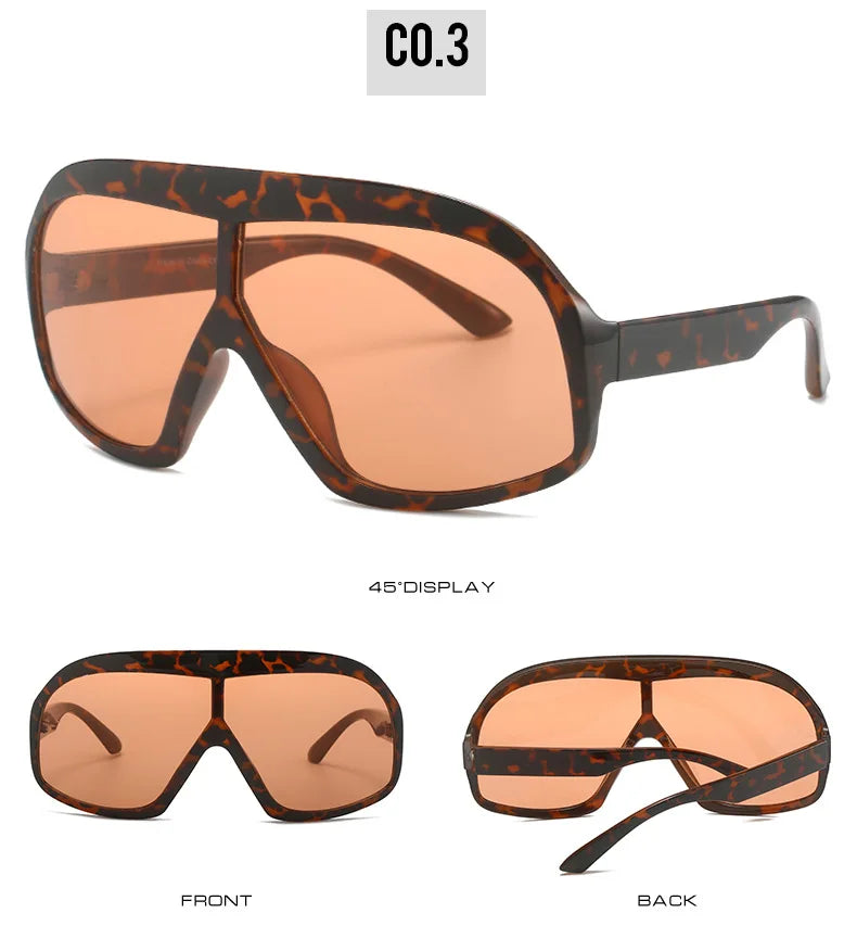 New Oversized One Piece Goggle Sunglasses UV Protection Fashion
