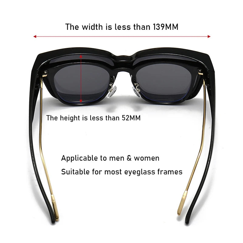 Men Women Polarized Sunglasses Over Myopia Glasses Vintage Outdoor Goggles