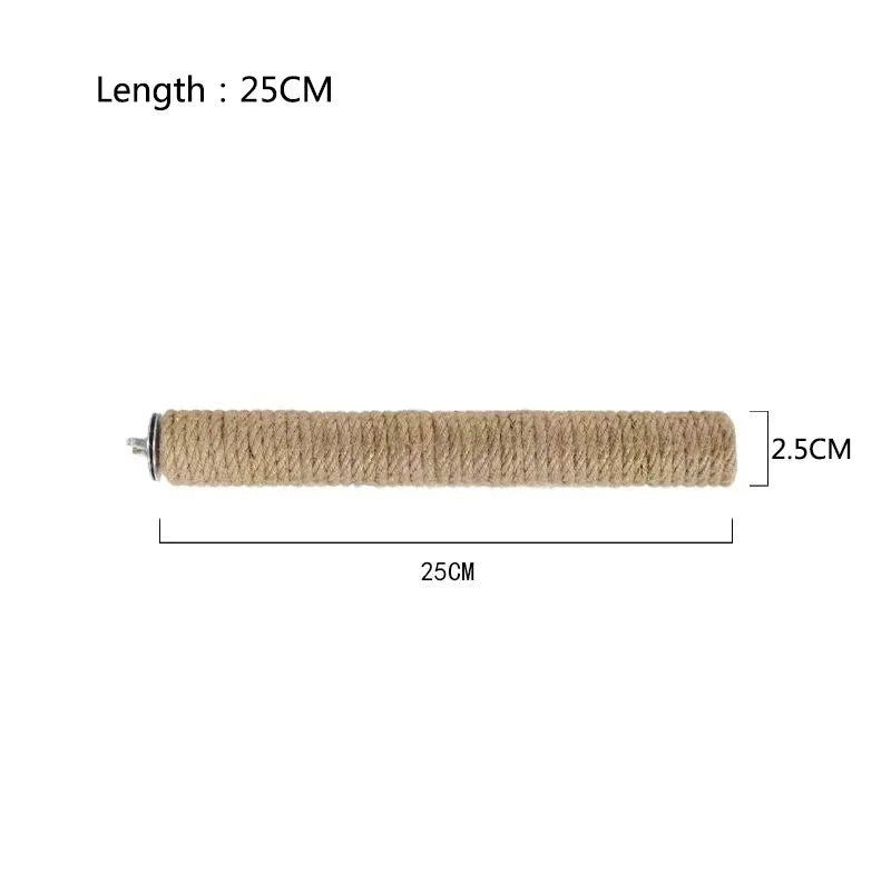 Natural Hemp Rope Bird Perch for Parrots - Handmade Chewable Perch Stand Eco-Friendly Cage Accessory for Parrots Pet Birds Toy