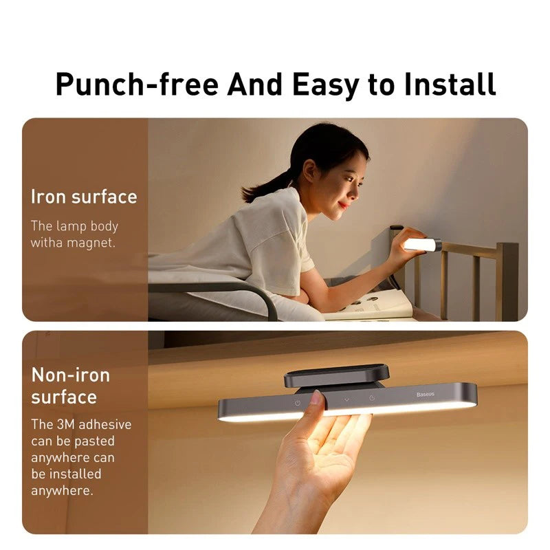 Baseus Rechargeable Magnetic LED Table Lamp with Stepless Dimming for Cabinet Bedroom and Kitchen Use