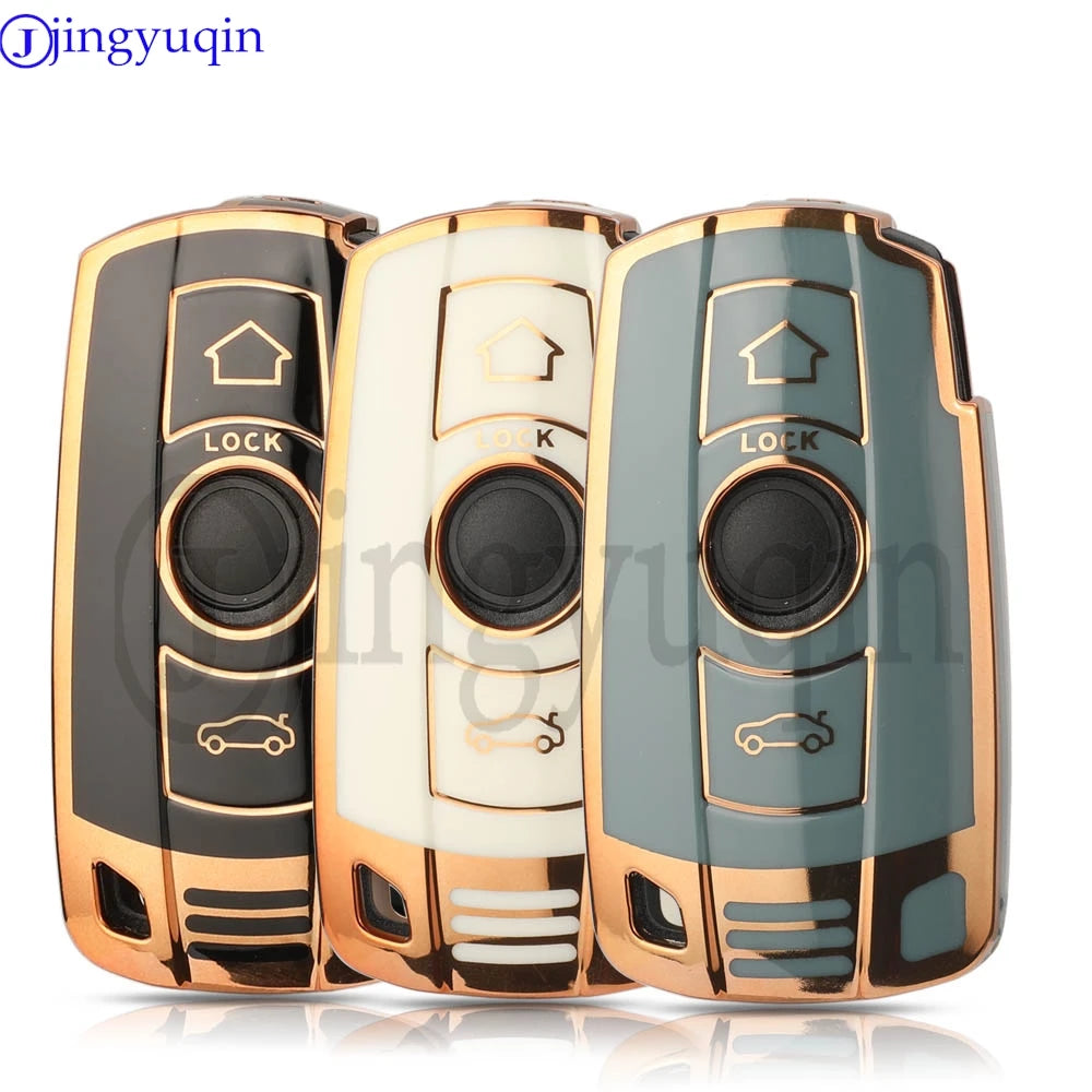 Jingyuqin TPU Car Key Case Cover For BMW Models 1 3 5 6 X1 X3 X5 Z4